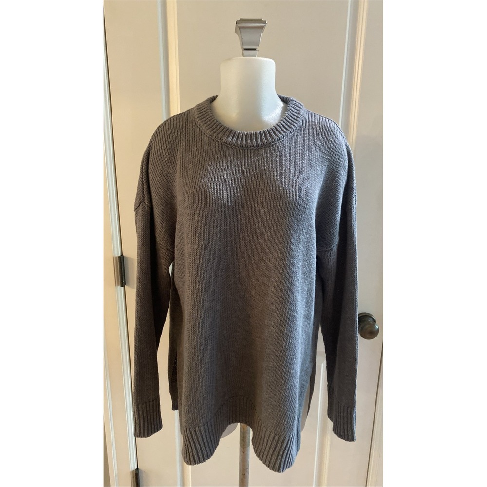 Quince Cotton Linen Pullover Crew Sweater Dusty Blue Women's Size Medium M